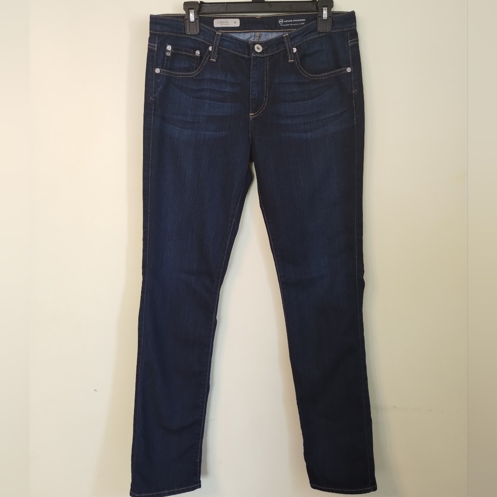 AG Adriano Goldschmied The Stevie Slim Straight Dark Wash Blue Denim Jeans 31 R